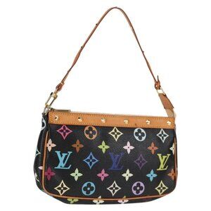 LOUIS VUITTON Monogram Multicolor Pochette Accessoires Black